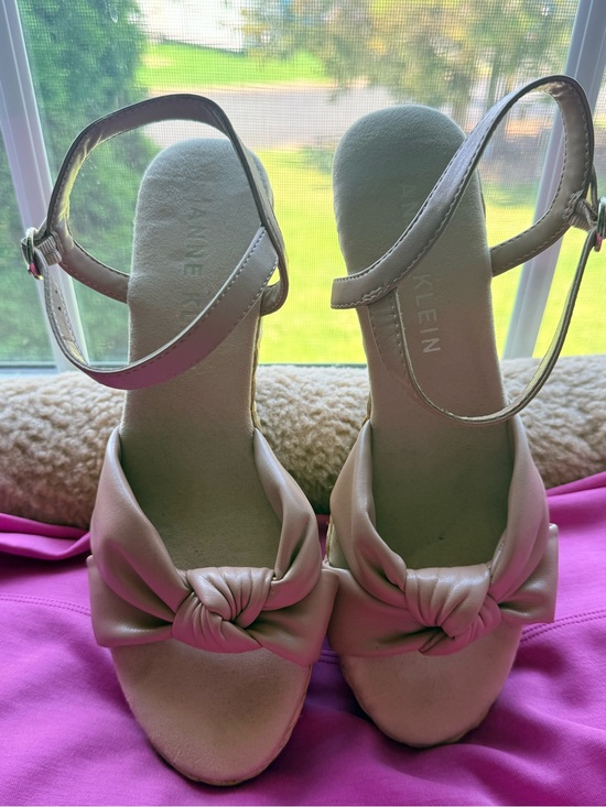 Anne Klein Shoes - Anne Klein Blush Knotted Front Ankle-Strap Heels